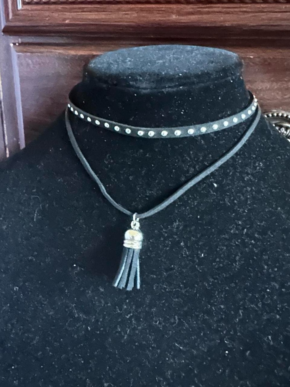 Black punk choker necklace.